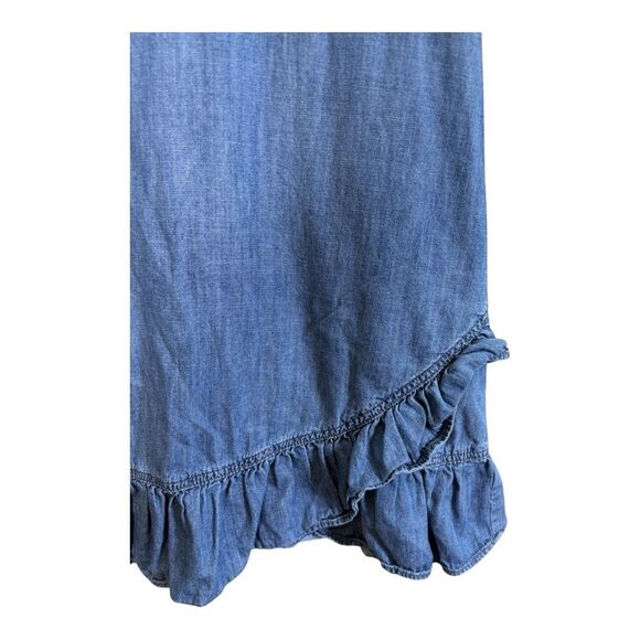 Draper James Faux Wrap Chambray Party Minimalist Boho Festival Mini Dress 4 - Picture 4 of 7
